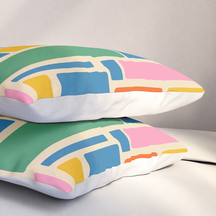 Modulus Colorful Retro Geometric Pattern Pillow Sham Gallery Image 3