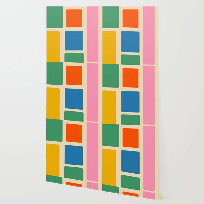 Modulus Colorful Retro Geometric Pattern Wallpaper Gallery Image 2