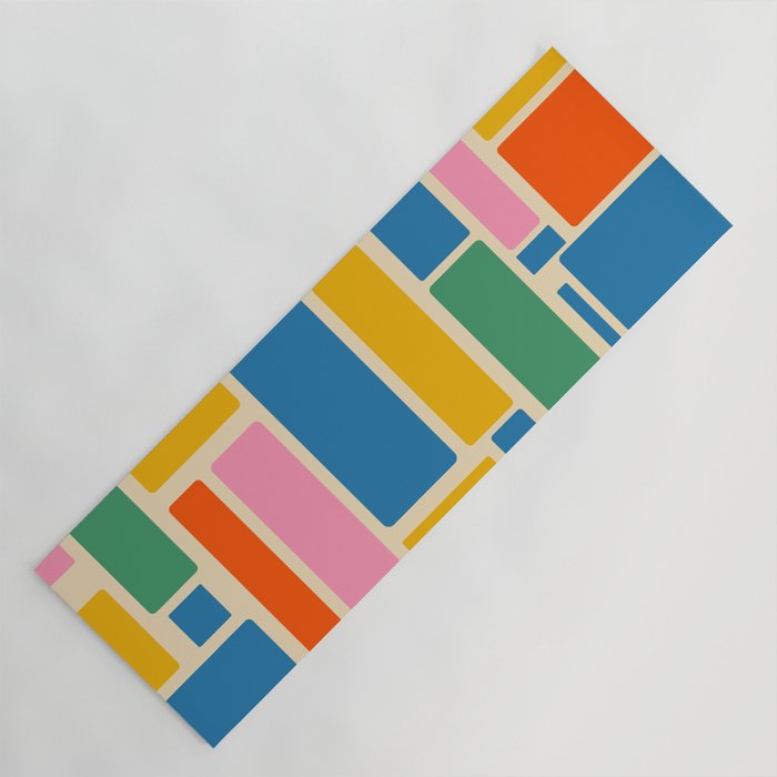 Modulus Colorful Retro Geometric Pattern Yoga Mat Gallery Image 1