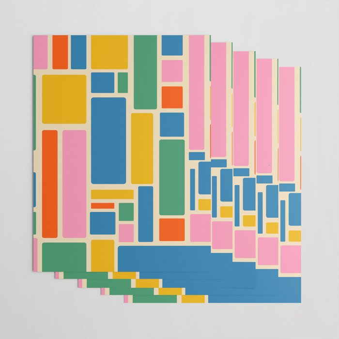 Modulus Colorful Retro Geometric Pattern Wrapping Paper Gallery Image 3