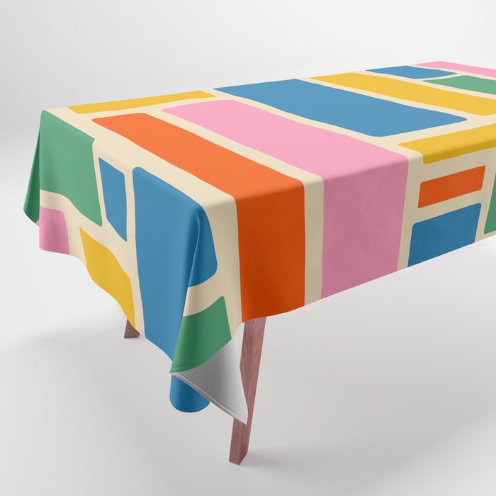 Modulus Colorful Retro Geometric Pattern Tablecloth Gallery Image 1
