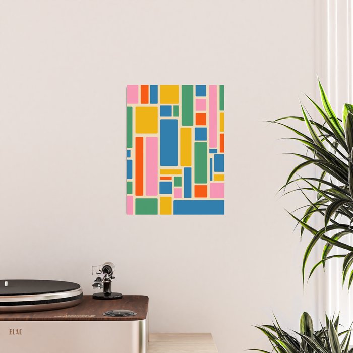 Modulus Colorful Retro Geometric Pattern Poster Gallery Image 2