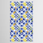 Summer citrus ,floral Mediterranean style ,lemon fruit pattern  Tablecloth Gallery Image 2