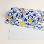 Summer citrus ,floral Mediterranean style ,lemon fruit pattern  Wrapping Paper Gallery Image 2