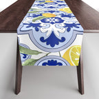 Summer citrus ,floral Mediterranean style ,lemon fruit pattern  Table Runner Gallery Image 1