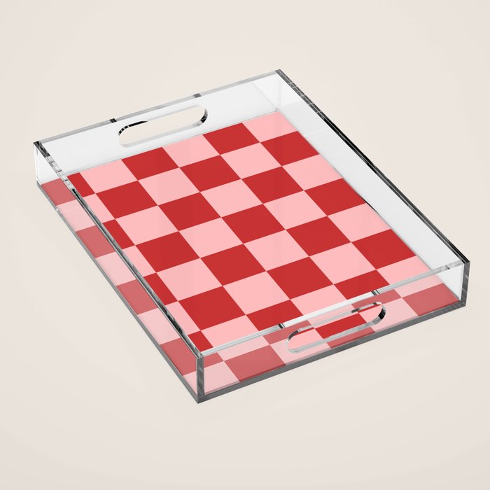 Checkered (Strawberry) Acrylic Tray Gallery Image 1