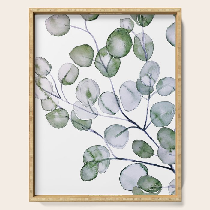 Eucalyptus Green Watercolor Serving Tray Gallery Image 1