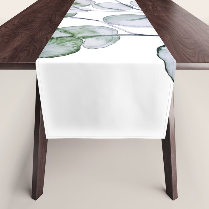 Eucalyptus Green Watercolor Table Runner Gallery Image 1
