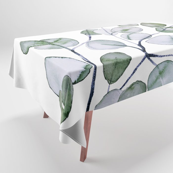 Eucalyptus Green Watercolor Tablecloth Gallery Image 1