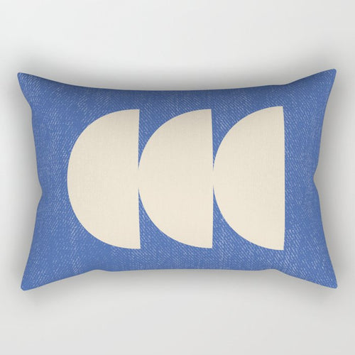 Half Circle 3 - Blue Texture Rectangular Pillow