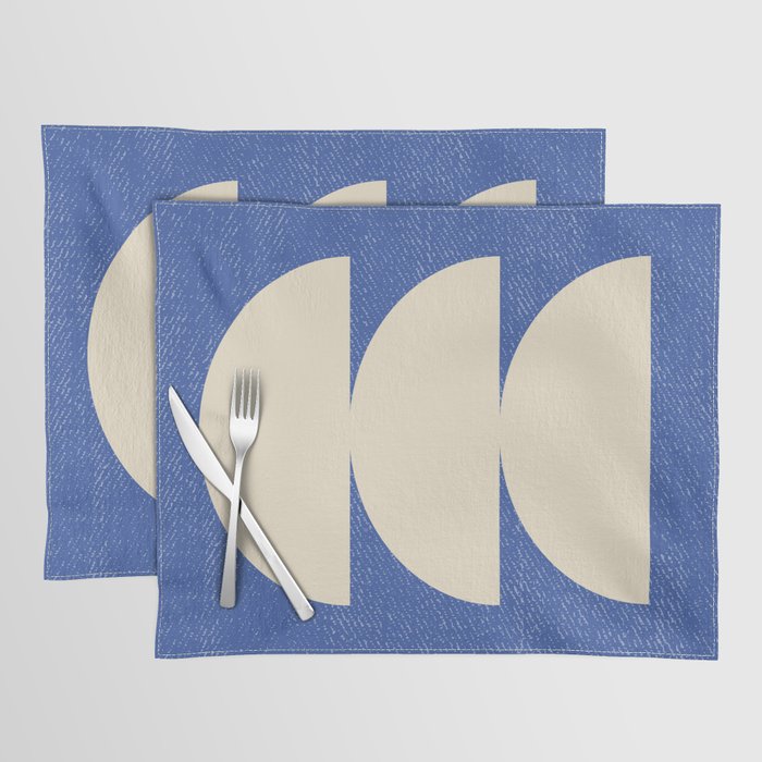 Half Circle 3 - Blue Texture Placemat Gallery Image 1