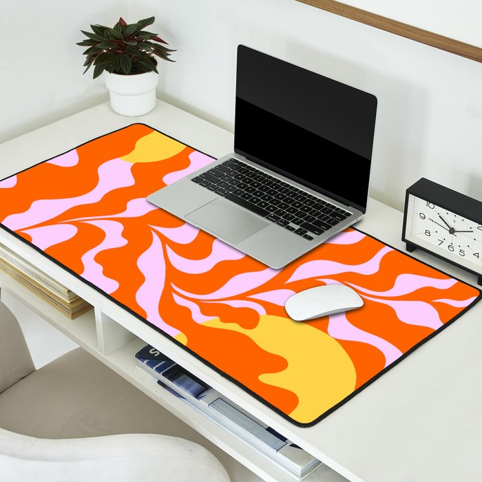 Matisse cut-outs - Pink & Orange Leaf on Sun Desk Mat Gallery Image 2