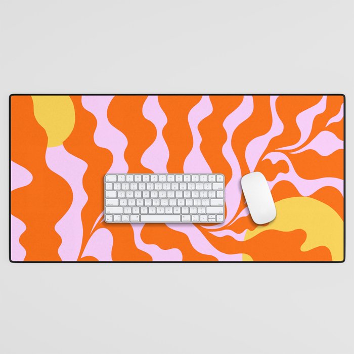 Matisse cut-outs - Pink & Orange Leaf on Sun Desk Mat Gallery Image 1