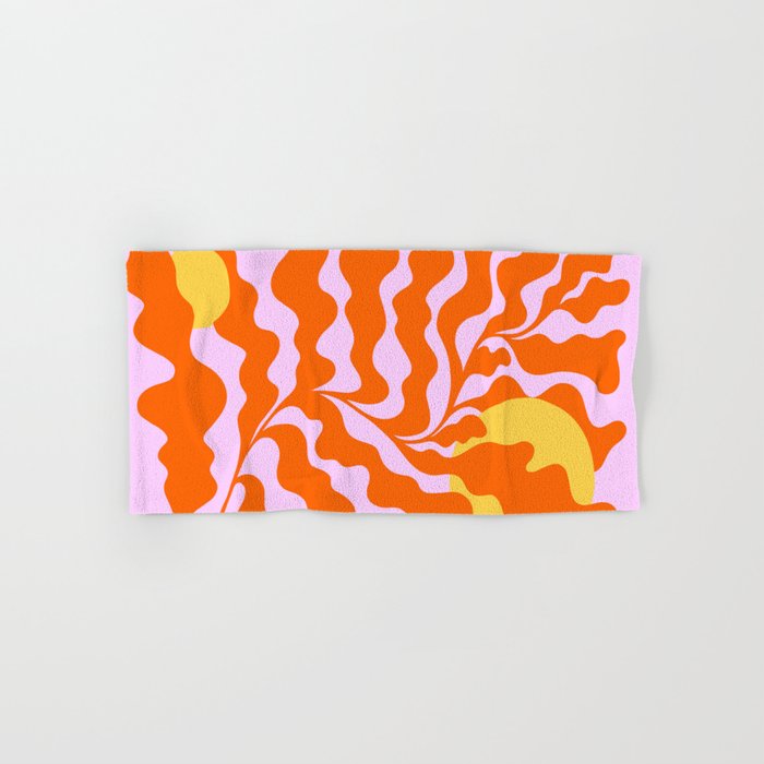 Matisse cut-outs - Pink & Orange Leaf on Sun Bath Towel Gallery Image 1