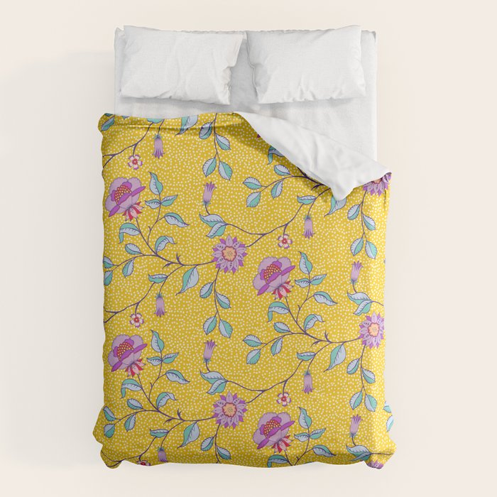 Vibrant Vintage Blooms Duvet Cover Gallery Image 1