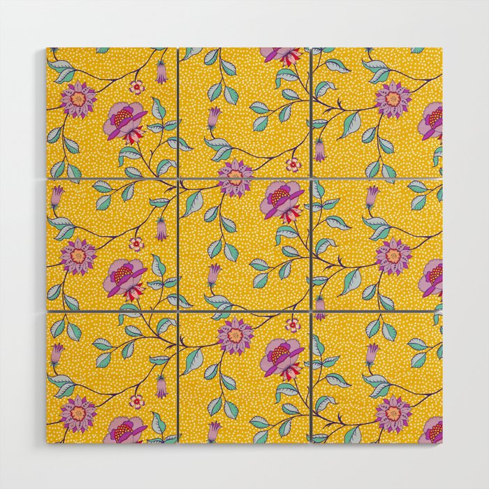 Vibrant Vintage Blooms Wood Wall Art Gallery Image 1
