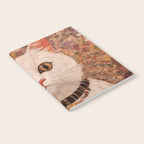 Gustav Klimt Style White Cat with Black and Gold Collar Notebook Gallery Image 2
