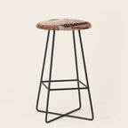 Gustav Klimt Style White Cat with Black and Gold Collar Stool Gallery Image 1