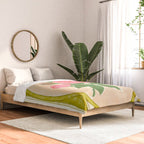 Vintage Rose Illustration with Striped Frame Comforter Gallery Image 2