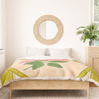 Vintage Rose Illustration with Striped Frame Duvet Cover Gallery Image 3