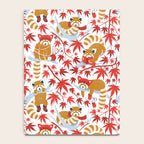 Red panda blending with the foliage // white background desert sun brown cozy animals fog blue tree branches red acer leaves Notebook Gallery Image 4