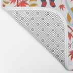 Red panda blending with the foliage // white background desert sun brown cozy animals fog blue tree branches red acer leaves Bath Mat Gallery Image 2