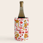 Red panda blending with the foliage // white background desert sun brown cozy animals fog blue tree branches red acer leaves Wine Chiller Gallery Image 2