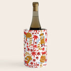 Red panda blending with the foliage // white background desert sun brown cozy animals fog blue tree branches red acer leaves Wine Chiller Gallery Image 3