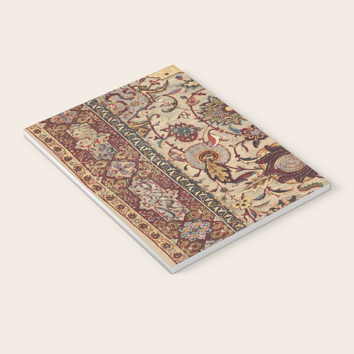 Safavid Silk Metal-Thread Persian Rug Print Notebook Gallery Image 3