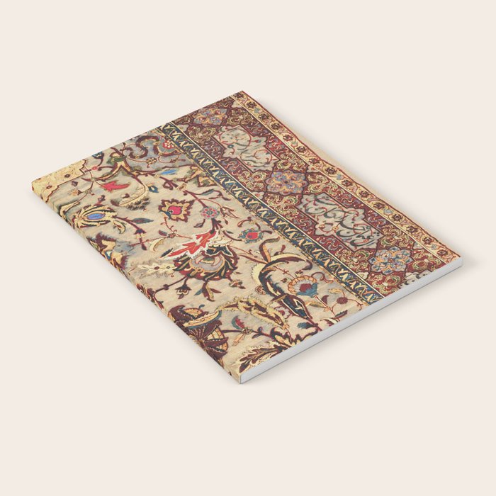 Safavid Silk Metal-Thread Persian Rug Print Notebook Gallery Image 1