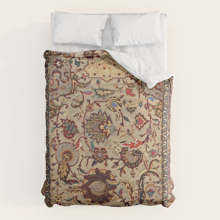 Safavid Silk Metal-Thread Persian Rug Print Duvet Cover Gallery Image 6