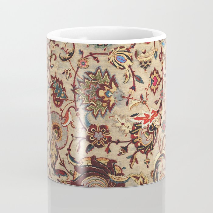 Safavid Silk Metal-Thread Persian Rug Print Coffee Mug Gallery Image 4