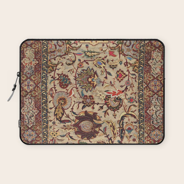 Safavid Silk Metal-Thread Persian Rug Print Laptop Sleeve Gallery Image 1