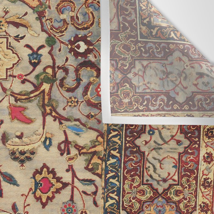 Safavid Silk Metal-Thread Persian Rug Print Wall Tapestry Gallery Image 3