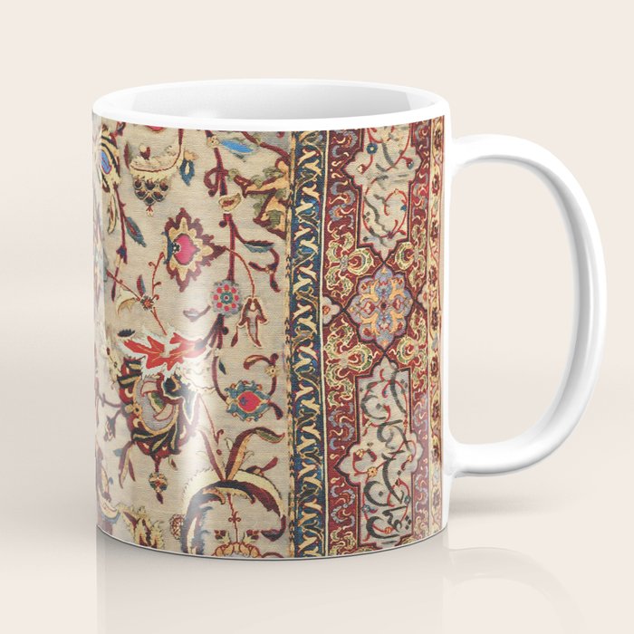 Safavid Silk Metal-Thread Persian Rug Print Coffee Mug Gallery Image 1