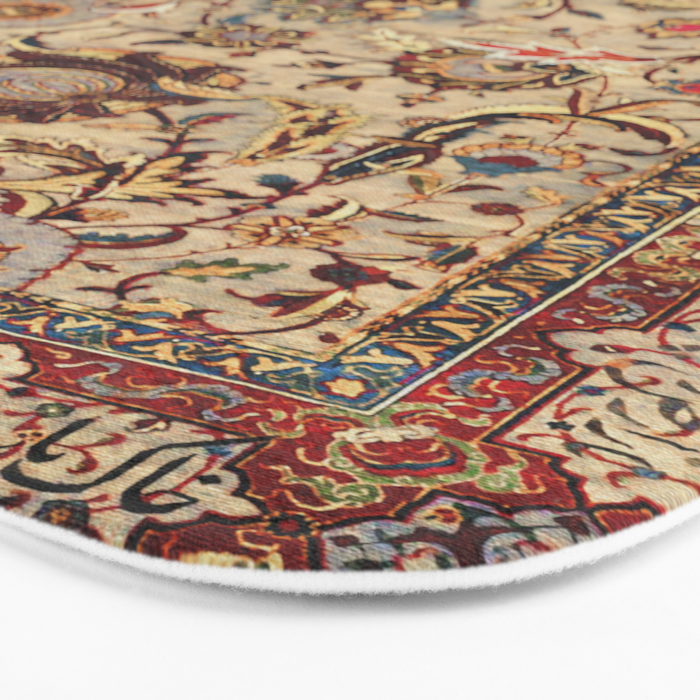 Safavid Silk Metal-Thread Persian Rug Print Bath Mat Gallery Image 3