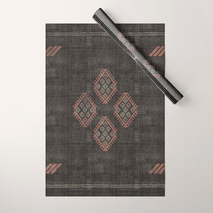 Kilim in Black and Pink Wrapping Paper Gallery Image 1