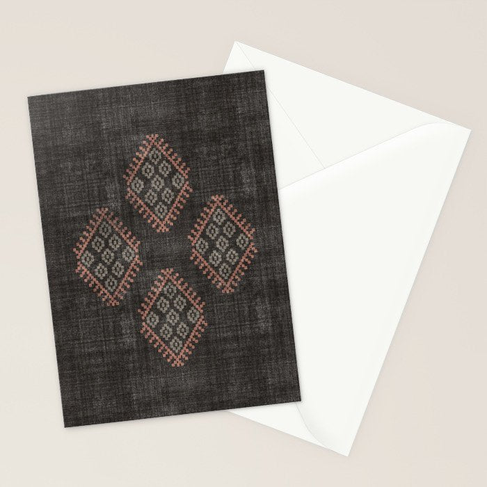 Kilim in Black and Pink Stationery Card Gallery Image 2
