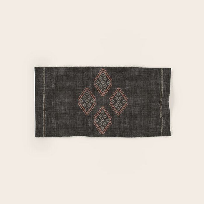 Kilim in Black and Pink Hand & Bath Towel Gallery Image 1