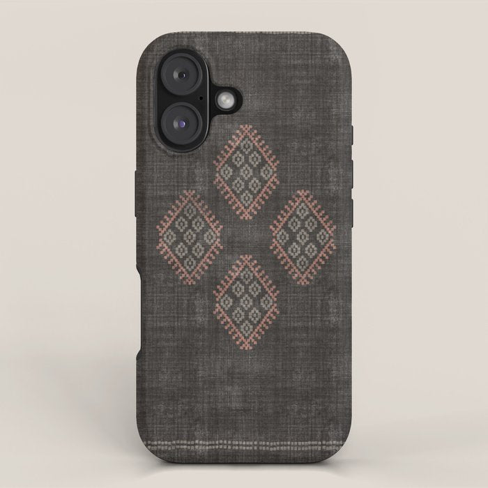 Kilim in Black and Pink iPhone Case Gallery Image 1