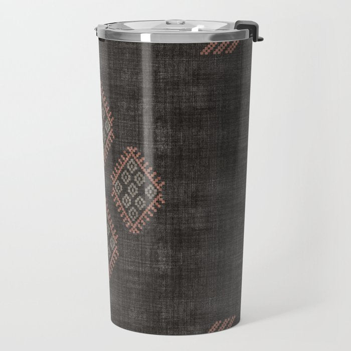 Kilim in Black and Pink Travel Mug Gallery Image 2