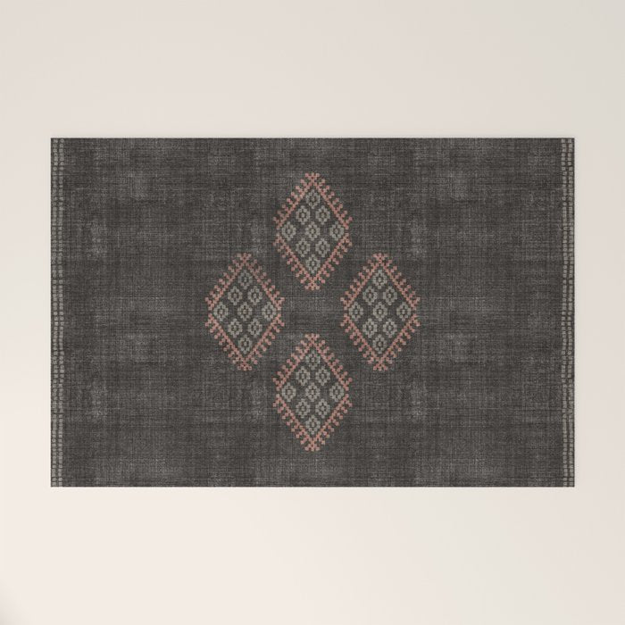 Kilim in Black and Pink Welcome Mat Gallery Image 1