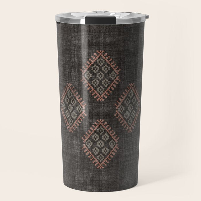 Kilim in Black and Pink Travel Mug Gallery Image 1