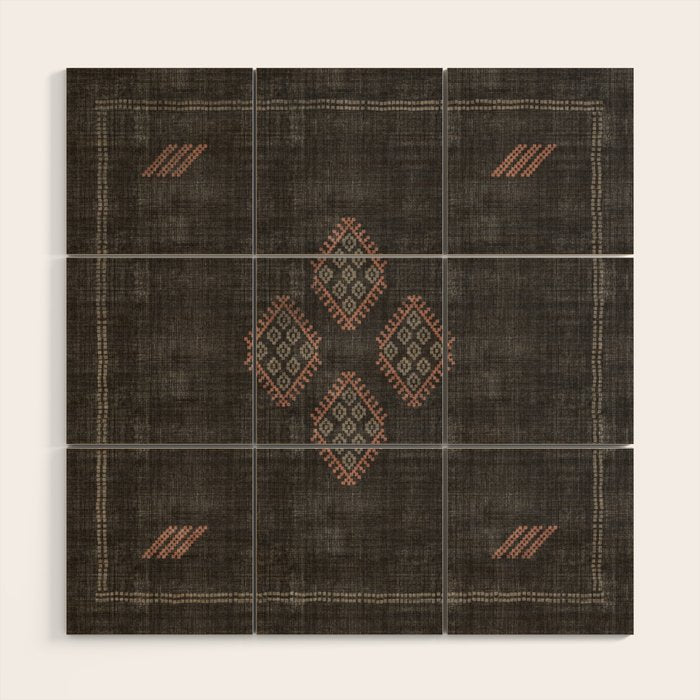 Kilim in Black and Pink Wood Wall Art Gallery Image 1