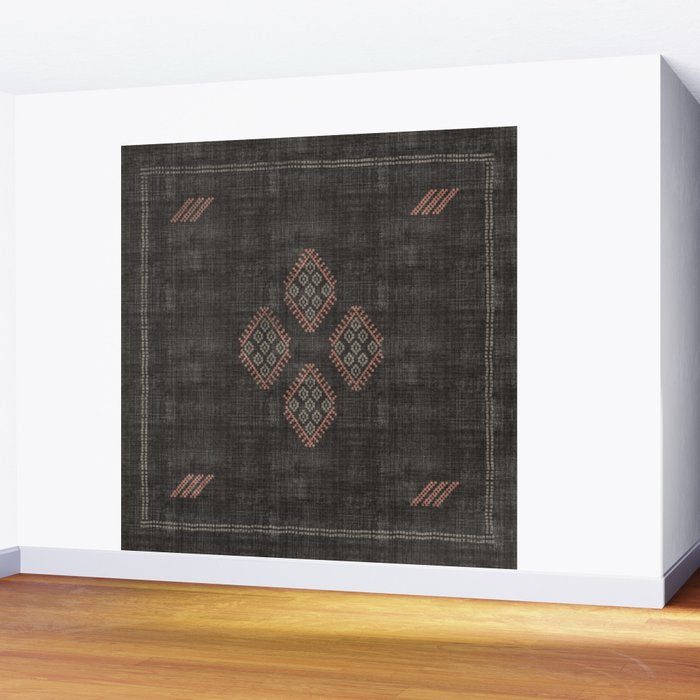 Kilim in Black and Pink Wall Mural Gallery Image 2