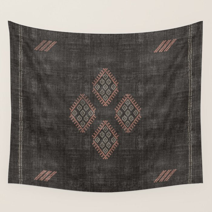 Kilim in Black and Pink Wall Tapestry Gallery Image 4
