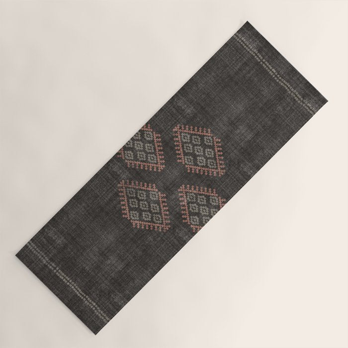 Kilim in Black and Pink Yoga Mat Gallery Image 1