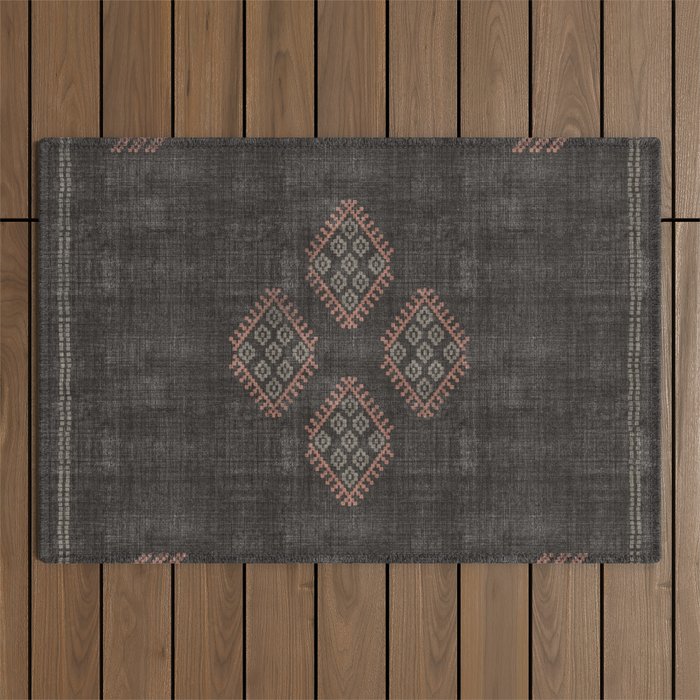Kilim in Black and Pink Outdoor Rug Gallery Image 1