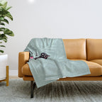 Crocodile - Mint Throw Blanket Gallery Image 1