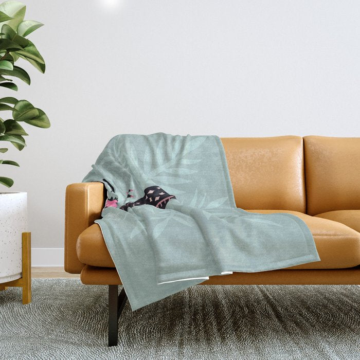 Crocodile - Mint Throw Blanket Gallery Image 1